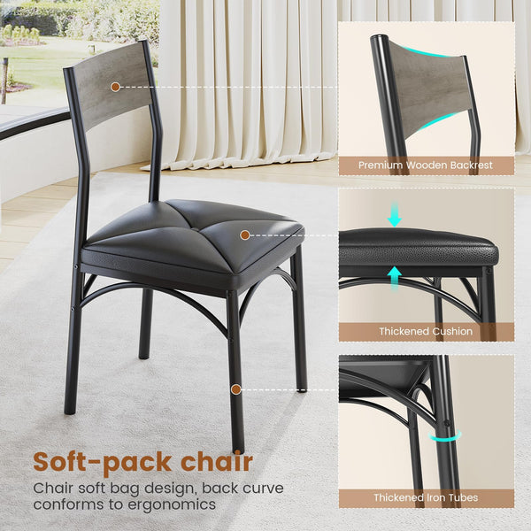 Round Extendable Dining Table Set for 4–8 with Cushion Chairs