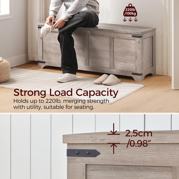 Storage Chest with Safety Hinges — Toy Box & Entryway Shoe Bench