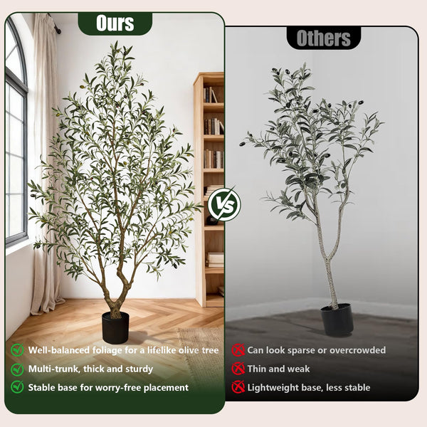 Artificial Olive Tree – Indoor Faux Plant with Black Pot