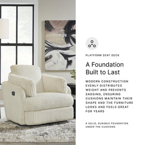 Swivel Glider Rocker Recliner with Bolster Pillows and Hidden Storage