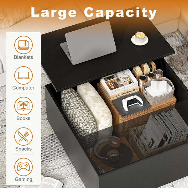 Lift Top Coffee Table with Hidden Storage