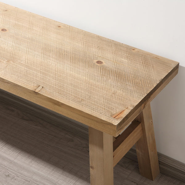Farmhouse Wood Entryway Bench – Solid Rustic Seat for Living & Dining Room