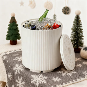 Outdoor Cooler Side Table with Removable Lid and Storage