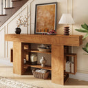 63-Inch Farmhouse Console Table with Storage