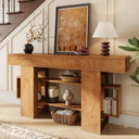 63" Farmhouse Console Table with Storage Shelf