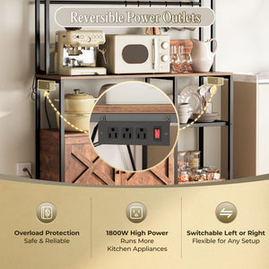 Kitchen Baker's Rack with Power Outlet & Cabinets