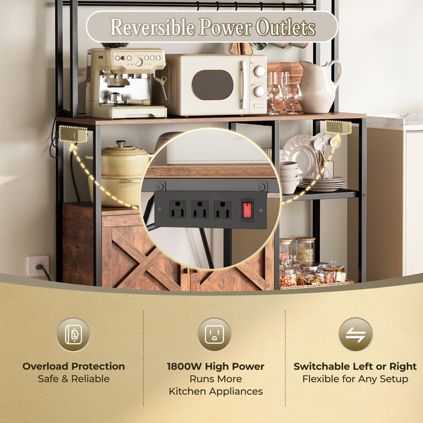 Kitchen Baker's Rack with Power Outlet & Cabinets