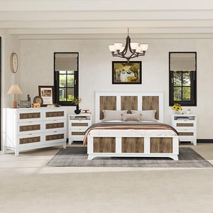 Queen Bedroom Set – Platform Bed, Dresser & 2 Nightstands