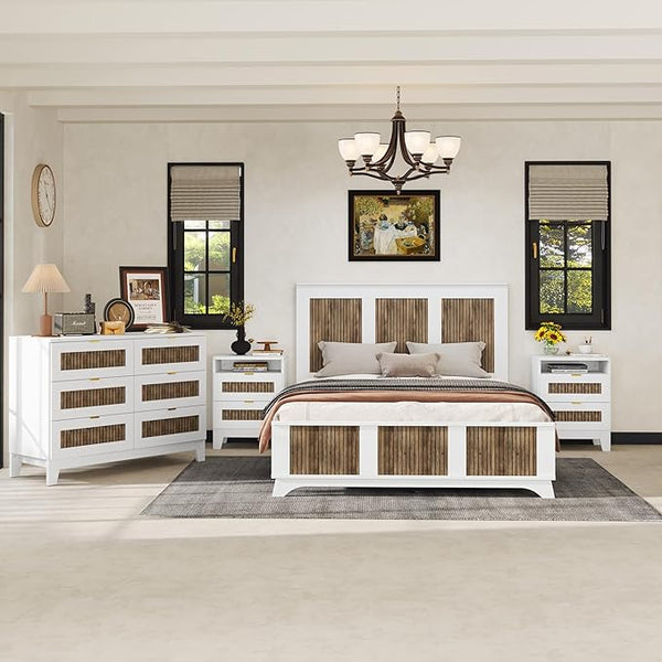 Queen Bedroom Set – Platform Bed, Dresser & 2 Nightstands