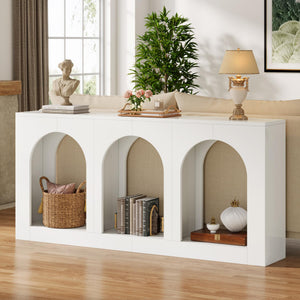 70.9" Console Table with 3 Arched Shelves