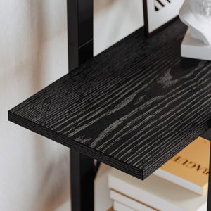 Triple Wide 5-Tier Open Bookshelf with Back Fence