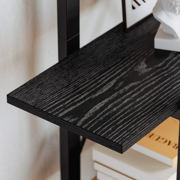 Triple Wide 5-Tier Open Bookshelf with Back Fence