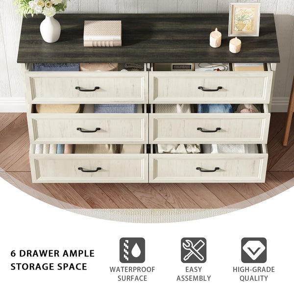 Farmhouse Dresser & Nightstand Set – 3 Piece Bedroom Set