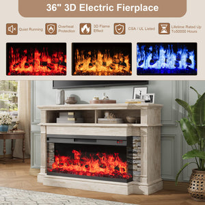 Farmhouse Electric Fireplace TV Stand for TVs up to 65"