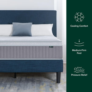 Hybrid Pillow Top Mattress – Cooling Gel Memory Foam & Pocketed Coils