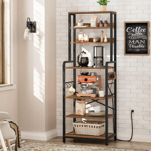 7-Tier Baker's Rack with Power Outlets & Microwave Stand