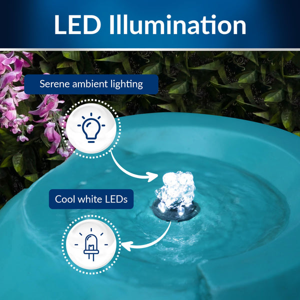Antique Jar Outdoor Water Fountain with LED Lights