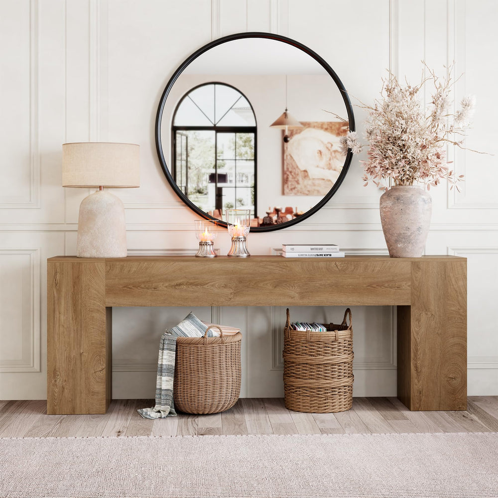 Extra Long Console Table 86-Inch Farmhouse Entryway Sofa Table