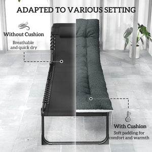 Folding Outdoor Chaise Lounge Chair Set of 2 with Adjustable Backrest