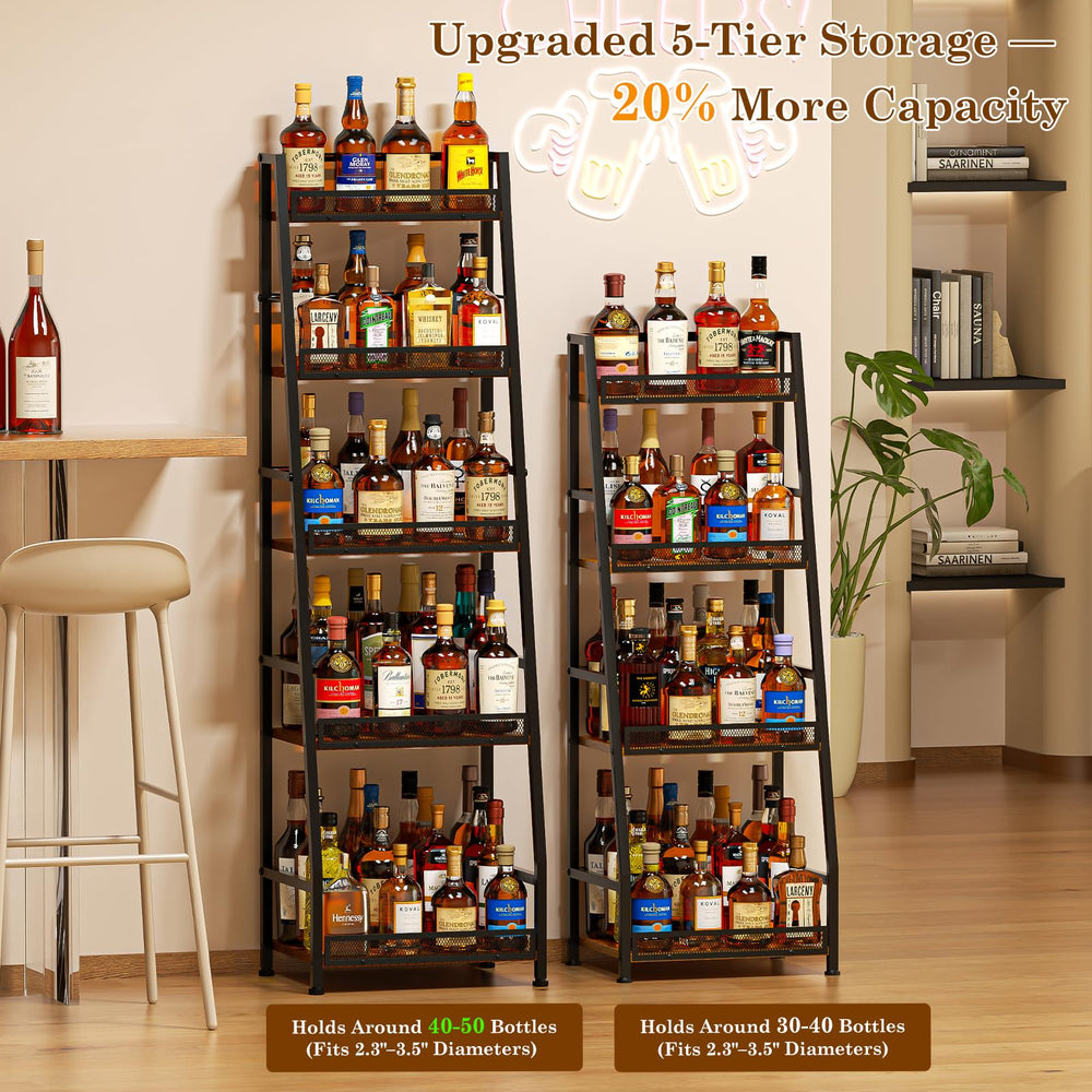 5-Tier Trapezoid Wine & Liquor Rack