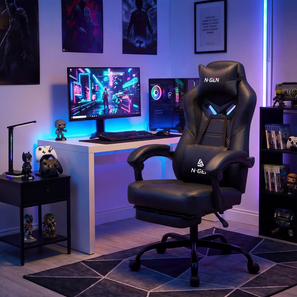 Big & Tall Ergonomic Gaming Chair with Footrest