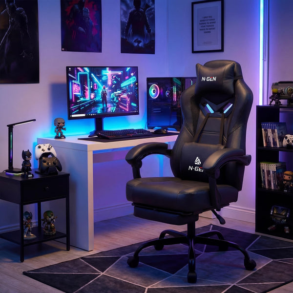 Big & Tall Ergonomic Gaming Chair with Footrest