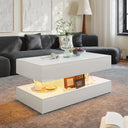 LED Coffee Table with Storage & Drawers