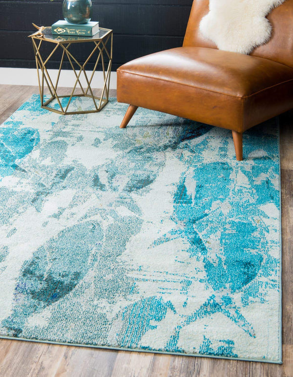 Coastal Marine Area Rug – Light Blue, Multiple Sizes