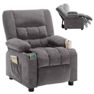 Kids Recliner Chair with Cup Holders & Side Pockets