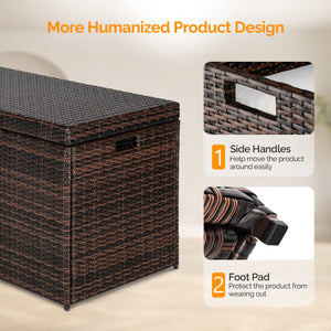 132-Gallon Wicker Outdoor Storage Box