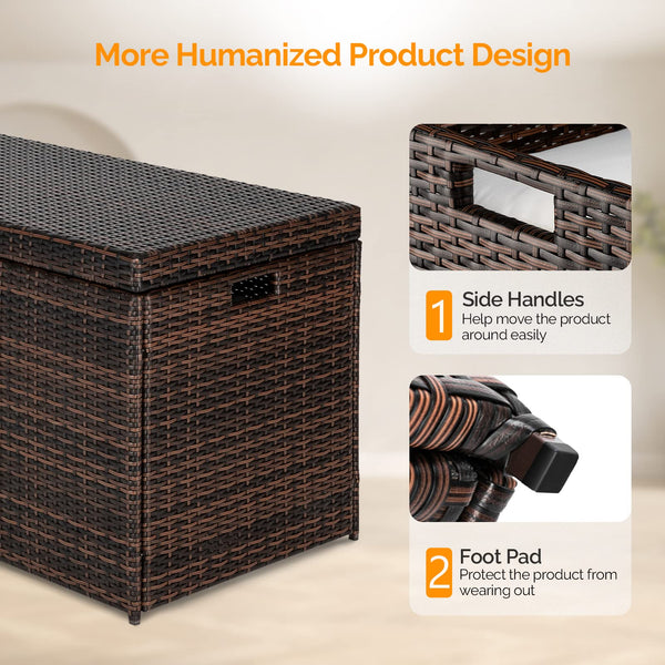 132-Gallon Wicker Outdoor Storage Box