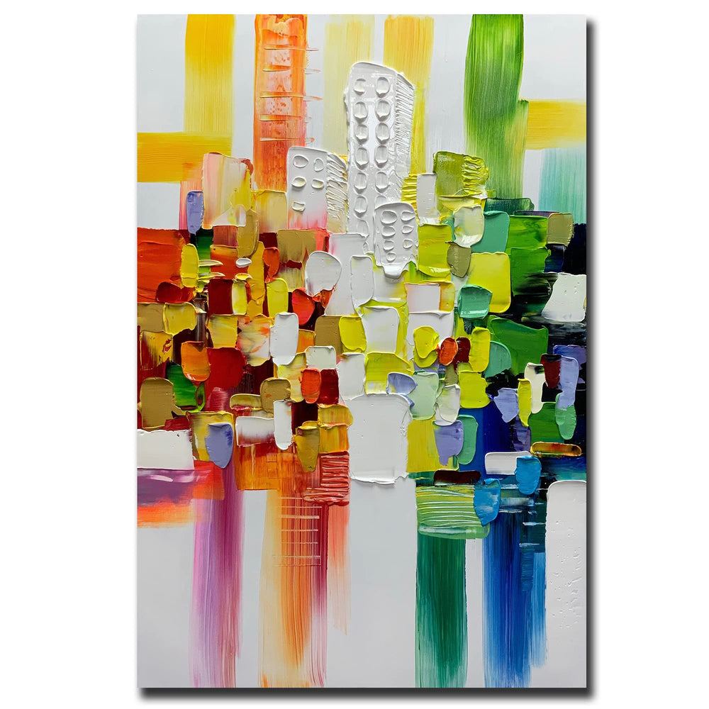 Abstract City Canvas Wall Art – 24x36 Inch