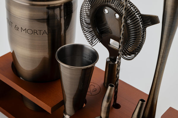 7-Piece Cocktail Shaker Set with Bamboo Stand