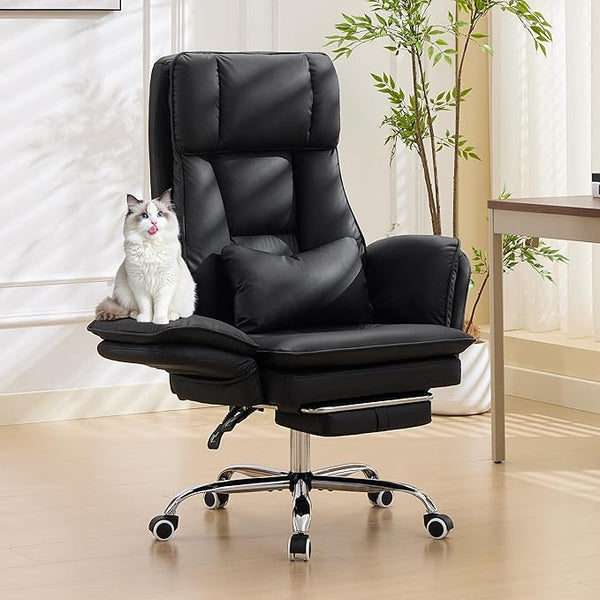 Criss Cross Office Chair with Footrest and Flip Armrests