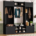 4-in-1 Hall Tree with Shoe Storage, Entryway Bench, Coat Rack & Adjustable Shelves