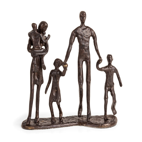 Bronze Family of Five Metal Sculpture – Home Decor Accent Piece