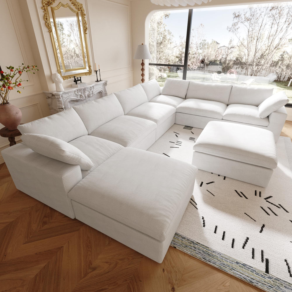 8-Seat Modular Sectional Sofa 160 Inch Cloud Comfort Down Filled Washable Cover
