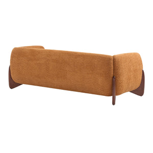 82" Boucle 3-Seater Sofa with Wood Legs