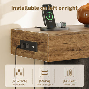 Console Table with LED Lights & Charging Station