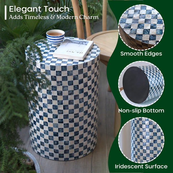 Capiz Shell Drum Side Table & Garden Stool