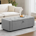 Tufted Storage Ottoman Bench with Dual Safety Hinges