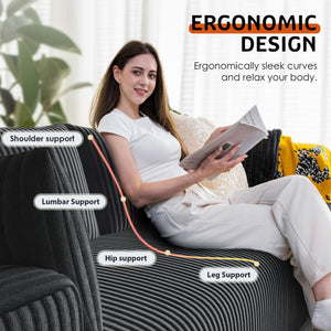 108" Modular L-Shaped Cloud Sectional Sofa with Deep Seat & Chaise