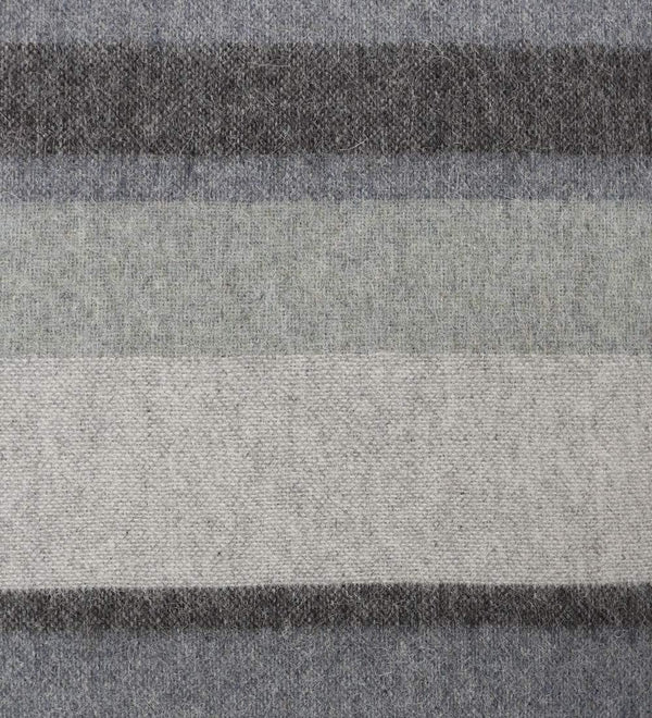 Alpaca Merino Wool Throw Blanket – Multicolor Striped, 72" x 60"