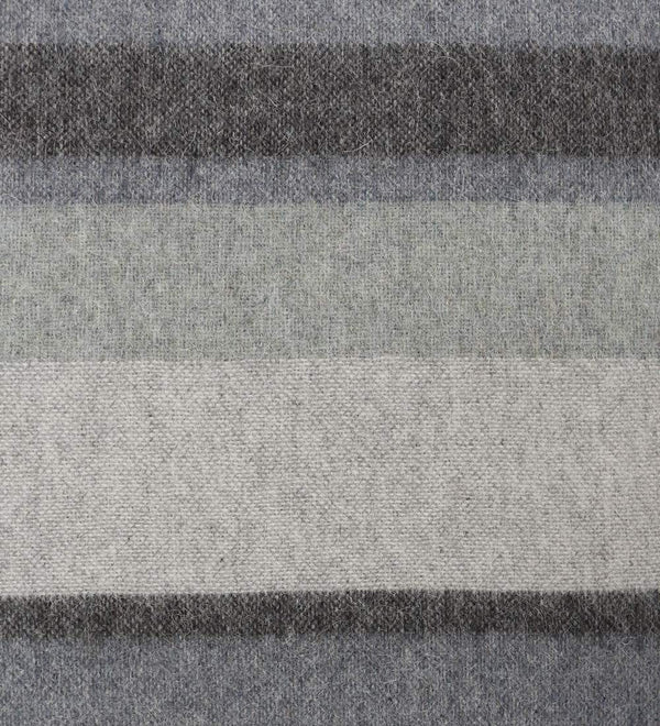 Alpaca Merino Wool Throw Blanket – Multicolor Striped, 72" x 60"