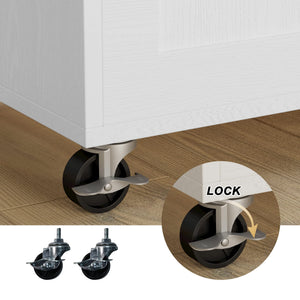 Rolling Kitchen Island with Drop Leaf & Storage