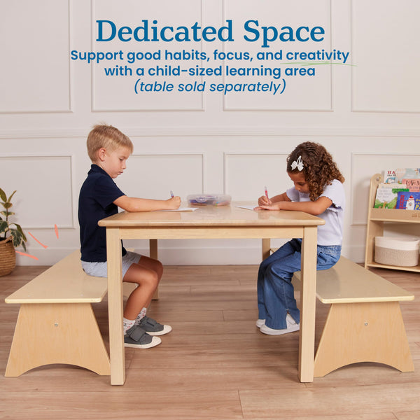 Kids Wooden Bench – Birch Plywood, Montessori-Inspired