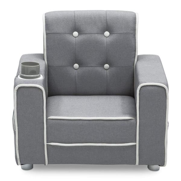 Kids Upholstered Chair with Cup Holder and Storage Pockets