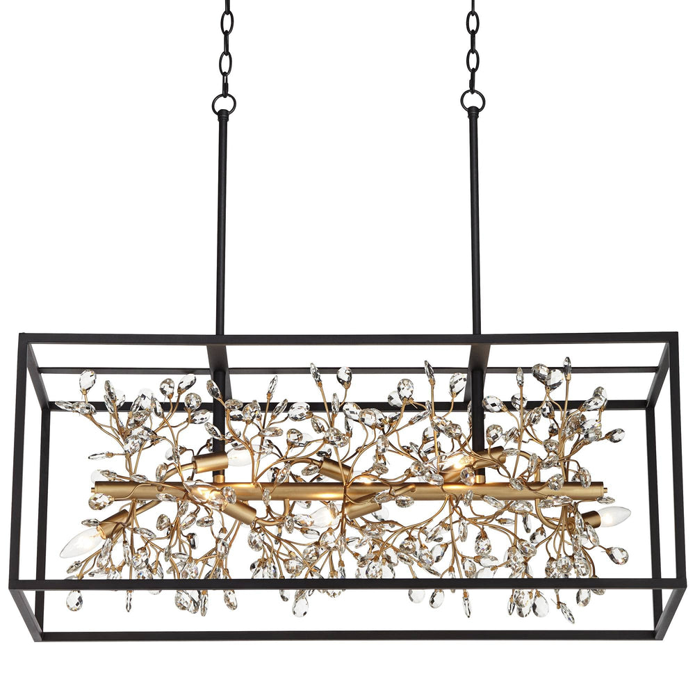8-Light Crystal Rectangular Pendant Chandelier