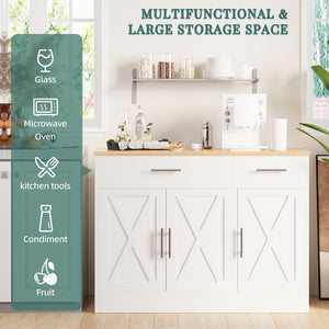Farmhouse Sideboard Buffet Cabinet with Storage