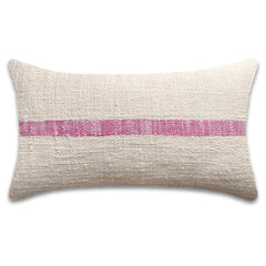 Striped Cotton Lumbar Pillow Cover, 12x20, Bohemian Accent